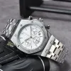 Sex sömmar alla ringer arbete Sapphire Glass Ap Wrist Watches Men Mens Ap Watches Full Function Quartz Watch Top Luxury Brand Chronograph Clock Watch Band Fashion A010