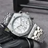 Zes steken Alle wijzerplaatwerk Saffierglas AP Horloges Heren Heren ap Horloges Volledig Functioneel Quartz Horloge Top Luxe Merk Chronograaf Klok horlogeband Mode A010