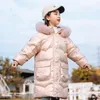 Down Coat Winter Jacket For Girls Teen Kids Parka Snowsuit Fashion Bright Waterproof Outerwear Children S kläder 6 8 10 12 14 år 231202