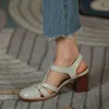 S Sandals Strap Gladiator Beige Buckle Retro Brown Simple Shoes Roman Women Leather Layes For Spring Summer Sandal 742 Shoe Women Ladie