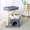 Kattmöbler Scratchers H228cm Cat Tree Toy Condo Cat Climbing Tower Multi-Layer With Hammock Tower House Furniture Scrating Solid Wood Post för Kitty 231202