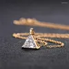 Pendant Necklaces CAOSHI Chic Triangular Zirconia Necklace Women Engagement Ceremony Jewelry Versatile Daily Wearable Accessories Gift