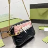 Borsa a tracolla da donna di design Portamonete Pochette 3 in uno in pelle bianca e nera Portafogli Famosa borsa a tracolla a catena