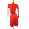 Stage Wear Latin Dance Dress Lady Junior Competition Red Costumes Women Fringe Lq412