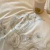 Yatak Setleri Sonbahar Kış Pamuk Fırçalı Prenses Seti Fransız Romantik Fırflı Çiçek Nakamı Yetkili Yatak Sayfası Yastık Kılıfı