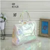 Designer women travel bags High Capacity luggage men shoulder pvc duffel bag carry on luggage Dazzle colour blue 40x14x28cm gyt228k