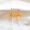 Boucles d'oreilles pendantes en résine pour femmes coréennes, goutte de sucette, mignonnes filles suspendues, tendance, drôle, bijoux d'oreille, cadeau 2023