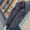 Womens Fur Faux Hooded Long Warm Thickened Jacket Trend Rabbit Coat Winter Casual Plush Chaqueta Highquality Luxury Outerwears Top 231202