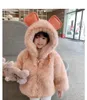 Ceketler kış bebek kız kürk kapüşonlu ceket Kore sürümü çocuklar kalın kazakları fanil