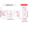 Adesivos de parede aquarela suave rosa 3 coelhos coelho lua nuvens estrelas para crianças quarto bebê berçário decalques decoração de casa pvc 231202