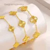 New Classic Van Clover Bracelet Fashion Classic Four Leaf Clover Bracelet 999 Gold Plated Ladies Hundred Valentine's Day Gift