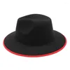 Berretti stile donna cappelli Fedora Panama a tesa larga bicolore classici vintage jazz da uomo in feltro di lana