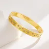 Bangle Waterproof Zirconia Bangles 18k Gold Plated Stainless Steel Open Bracelets Women Silver Color Luxury Jewelry Gifts