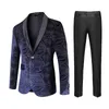 メンズスーツ高品質（スーツのズボン）ファッションハンサムトレンドヨーロッパと米国花火ゴールドツーピースドレス