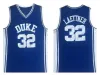 Ncaa College Basketball Jerseys 4 JJ Redick 32 Christian Laeter 33 Grant Hill 100% Ed Jersey Bleu Blanc Hommes