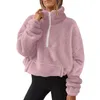 Women's Hoodies Women Long-sleeved Sweatshirt Warm Mid Length With Stand Collar Zipper For Fall Winter Cozy