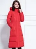 Frauen Daunen Parkas Baumwolle Mantel Frauen Winter Lange Über Knie Verdickt Koreanische Version Wärme Mit Kapuze Jacke Feminina 231202