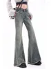 Jeans pour femmes Designer Girls Boot Cut Flare Gland Taille basse Sexy Mode Y2K Denim Pantalon Lâche Casual High Street Pantalon