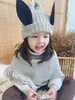 Caps Hoeden Baby Meisjes Gebreide Sjaal Warm Houden Muts Winter Merk Schattig Konijn Oor Designer Kids Cap Dikker Kinderen accessoires 231202