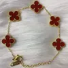 new classic van clover bracelet korean version of the net red fashion doublesided fourleaf clover bracelet classic versatile simple niche womens gift