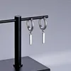 Hoop Earrings 2023 Simple Design Silver Color Strip Shape For Women's Ear Jewelry Female Birthday Party Gift