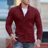 Camisolas masculinas Mens Sweater Cardigan Casaco de Malha Cabo Malha Xaile Collar Solto Fit Manga Longa Casual Cardigans Pull Homme Hiver