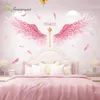 Adesivi murali Ali d'angelo per ragazze Camere Casa Camera da letto Armadio Sfondo Decorazione Carta da parati autoadesiva in vinile adesivo 231202