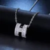 Kettingen Designer H Letter Hanger Ketting Diamanten ketting Dames Luxe sieraden Dames Vakantie Kerstcadeau