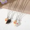 Pendant Necklaces 2Pcs Magnetic Electrocardiogram Heart Couple Necklace For Friend Lover Simple Valentine's Day Love Collar Chain Wedding