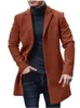 Men's Jackets Woolen Coat Male's Fashion Midlength Boutique Pure Color Business Casual Wool Man's Highend Slim Wind Trench Coats 231202