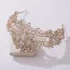 Corona di diadema di cristallo con perle di fiori da principessa per donne Ragazze Matrimonio elegante abito da sposa per capelli Accessori per feste di compleanno