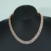 Bijoux Hip Hop personnalisés pour hommes, chaîne à maillons cubains Moissanite, collier plaqué or Rose, colliers en diamant glacé Elite, vente en gros