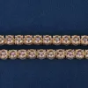 Custom Real 10K 14K Solid Gold 3Mm 4Mm 5Mm 6.5Mm Moissanite Lab Natural Diamond Tennis Link Chain Bracelet Necklaces