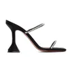 Amina Muaddi Gilda Designer Sandals Femme en cuir orné de cristal Mules Martini Talons Robe Perfect Walking High Heel Sandal Shoe EU42