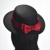 Boinas femininas chapéus vitorianos Vintage Bows Fedora Black