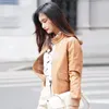 Jaqueta de couro real feminina jaquetas curtas coreano fino genuíno casaco de pele carneiro gola veste cuir femme sgg