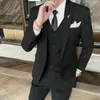 Men's Suits High-end (Blazer Vest Western Pants)2023 Slim Business Personality Trend Wedding Groom Suit Blazer Three-piece Set