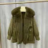 Vrouwen Bont Faux Winterjas Vrouwen Parka Mode Jas Dikke Natrual Real Konijn Liner Met Kraag Puffer Parka 231202