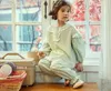 Пижамы, милые детские хлопковые мятно-зеленые пижамные комплекты. Пижамный комплект с рюшами для малышей, одежда для сна для девочек и мальчиков. Детская одежда 231202