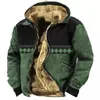 Hoodies masculinos 3D Impresso Outono Inverno Homens Jaquetas Western Cowboy Vintage Fleece Algodão Sportswear Com Capuz Zipper Patchwork