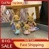 Doll House Accessories 1/12 Children's Miniature Dollhouse Furniture Accessories Baby Plush Dolls Forest Rabbit Family Critters Toys For Girls 231202