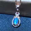 Halsketten mit Anhänger, Feuerwerk, leuchtender Opal für Halskette aus Damenschmuck, 925er Silber, zertifizierter natürlicher Edelstein, Geburtstags-Christus-Geschenk, Stil 231202