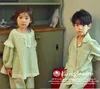 Пижамы, милые детские хлопковые мятно-зеленые пижамные комплекты. Пижамный комплект с рюшами для малышей, одежда для сна для девочек и мальчиков. Детская одежда 231202