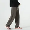 Calças masculinas inverno calças de perna reta streetwear hip-hop jogging bottoms cintura apertada harem harajuku carga casual