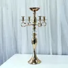 5 cabeça de casamento ouro alto metal banhado a ouro castiçal candelabros mesa superior lustre peças centrais para casamentos 61