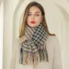 Lenços Houndstooth grosso outono inverno cachecol para mulheres 2023 macio longo com borla grande xale