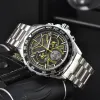 Ta G Six Needles Все циферблаты с сапфировым стеклом Montre Luxe Мужские спортивные часы Марка Кварцевые наручные часы Мужская мода Ремешок для часов из нержавеющей стали Цвет Военный