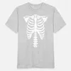 Herr t-skjortor halloween ben kostym t-shirts skelett tryck män kvinnor bomull skjorta mode streetwear harajuku unisex tees toppar kläder