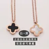 luxe designer vans klaver ketting mode titanium 18k rose goud klaver ketting dames omkeerbare onyx ketting geschenken