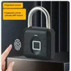Fechaduras de porta Smart Biometric Fingerprint Lock Keyless Quick Unlock Anti Theft Cadeado IP67 À Prova D 'Água Home Travel Security Senha 231202